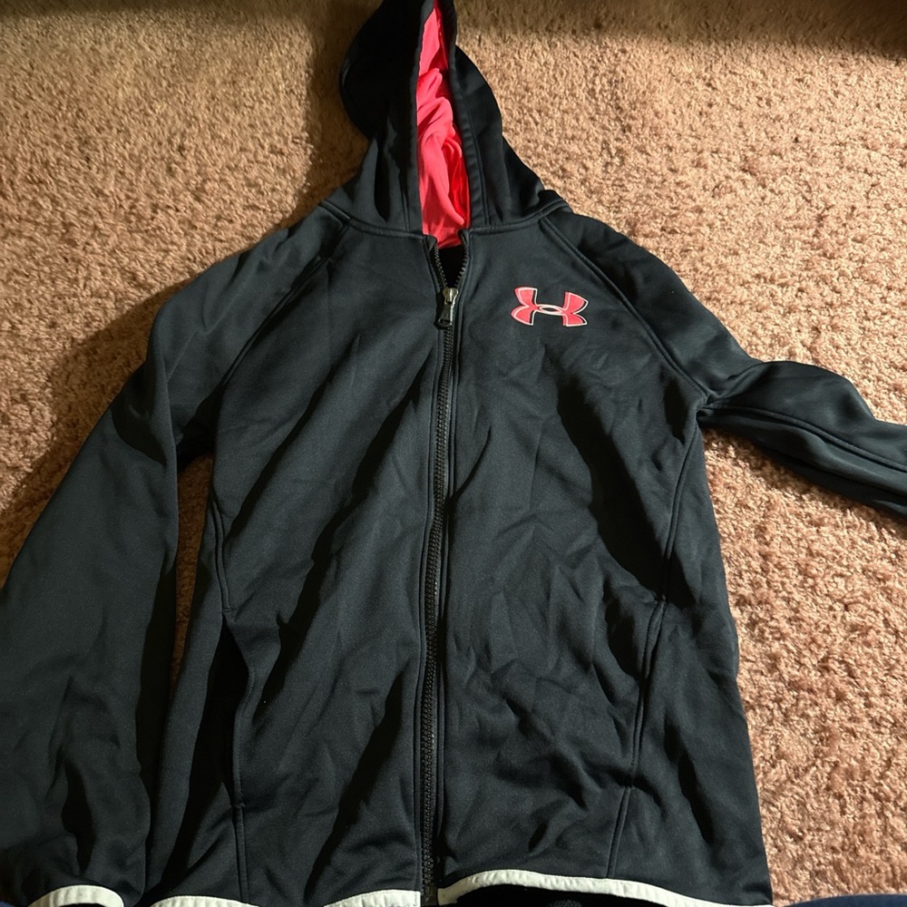 Under Armour Black Hoodie with Pink Lining